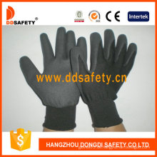 Schwarzes Nylon mit schwarzem Nitril-Handschuh-Dnn458